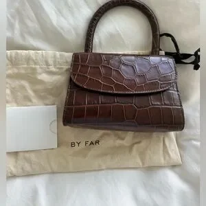☆【BY FAR】☆MINI CIRCULAR CROCO EMBOSSED TOP HANDLEBAG☆ By Far Croc embossed Top handle Shoulder Mini bag | eBay